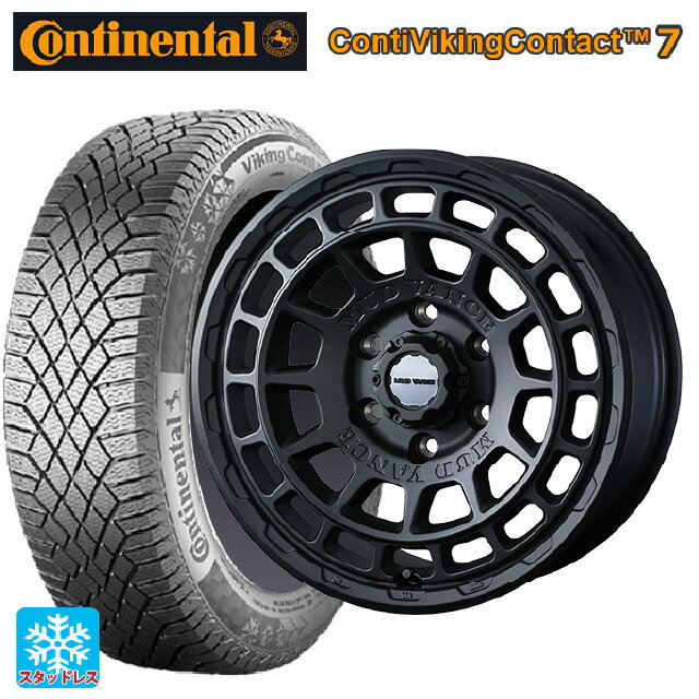 215/70R16 100T コンチネンタル コンチバイキングコンタクト7 正規品 ウェッズ マッドヴァンス X タイプF # フルマットブラック 16-7J 国産車用 スタッドレスタイヤホイール4本セット