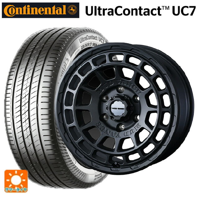 215/45R17 91W XL コンチネンタル ウルトラコンタクト UC7 正規品 ウェッズ マッドヴァンス X タイプF フルマットブラック 17-7J 国産車用 サマータイヤホイール4本セットのサムネイル