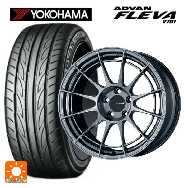 215/45R17 91W XL ヨコハマ アドバン フレバ V701 正規品 エンケイ レーシングレボリューション NT03RR ハイパーシルバー 17-7J 国産車用 サマータイヤホイール4本セット