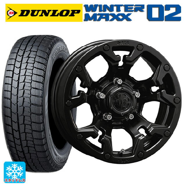205/60R16 96T XL ダンロップ ウィンターマックス 02(WM02) # クリムソン MG ゴーレム マットブラック 16-7J 国産車用 スタッドレスタイヤホイール4本セット