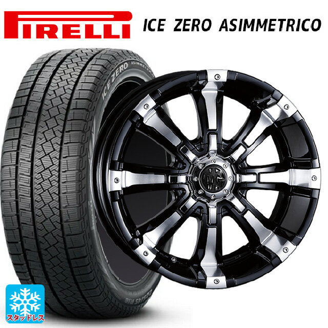 225/60R17 99H ピレリ アイスゼロ アシンメトリコ 正規品 クリムソン MG ビースト ブラックポリッシュ 17-7J 国産車用 スタッドレスタイヤホイール4本セット