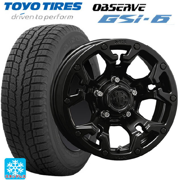 【6/11 1:59迄 全品ポイント5倍】スズキ ジムニーシエラ(74系)用 225/70R16 103Q トーヨー オブザーブ GSI-6 クリムソン MG ゴーレム マットブラック 新品スタッドレスタイヤホイール 4本セット