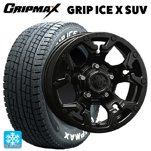 185/85R16 105/103N グリップマックス グリップアイスX SUV ホワイトレター クリムソン MG ゴーレム マットブラック 16-5.5J 国産車用 スタッドレスタイヤホイール4本セット