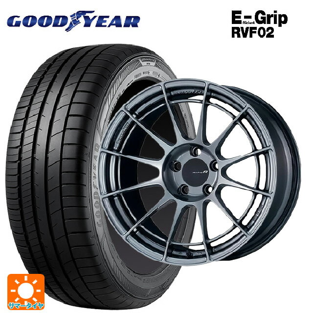 レクサス LBX(10系)用 225/60R17 99H グッドイヤー エフィシェントグリップ RVF02 エンケイ レーシングレボリューション NT03RR ハイパーシルバー 新品サマータイヤホイール 4本セット
