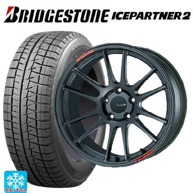 【6/22 20時〜 全品P5倍＆クーポン】225/45R18 91Q ブリヂストン アイスパートナー2 正規品 エンケイ レーシングレボリューション GTC01RR マットダークガンメタリック 18-7.5J 国産車用 スタッドレスタイヤホイール4本セット