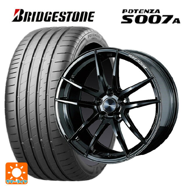 【6/15〜16限定 全品P5倍＆クーポン】215/45R18 93Y XL ブリヂストン ポテンザ S007A 正規品(数量限定) ウェッズ ウェッズスポーツ RN55M Gloss Black 18-7.5J 国産車用 サマータイヤホイール4本セット