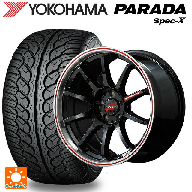 ミツビシ アウトランダーPHEV(5LA GNOW)用 235/60R18 103V ヨコハマ パラダ PA02 エムアイディー MIDレーシング R10 # クリスタルブラック/リムポリッシュ+レッド 新品サマータイヤホイール 4本セット