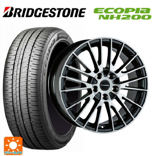 ルノー メガーヌ(BBH5/BBM5/KBM5)用 225/45R17 94W XL ブリヂストン エコピア NH200 正規品 # 阿部商会 ユーロデザイン カルヴァー ガンメタリック＋ポリッシュ 新品サマータイヤホイール 4本セット
