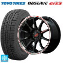 215/45R18 89Q トーヨー オブザーブ ガリットギズ3 エムアイディー MIDレーシング R10 クリスタルブラック/リムポリッシュ+レッド 18-7.5J 国産車用 スタッドレスタイヤホイール4本セット