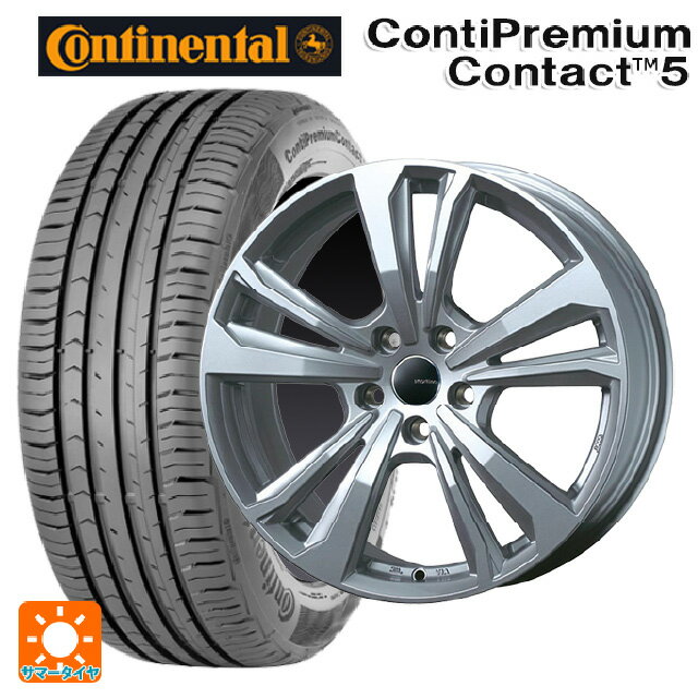【6/15〜16限定 全品P5倍＆クーポン】ルノー キャプチャー(2RH5F)用 205/60R16 96V XL コンチネンタル コンチプレミアムコンタクト 5 正規品 ティーエーエス スマートライン 365 シルバー 新品サマータイヤホイール 4本セット