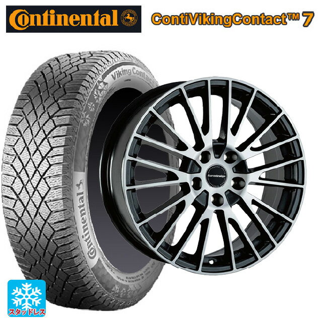 【6/15〜16限定 全品P5倍＆クーポン】ミニ ミニクロスオーバー(F60)用 225/55R17 101T XL コンチネンタル コンチバイキングコンタクト7 正規品 阿部商会 ユーロデザイン カルヴァー ガンメタリック＋ポリッシュ 新品スタッドレスタイヤホイール 4本セット