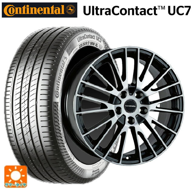 【6/15〜16限定 全品P5倍＆クーポン】ミニ ミニクラブマン(F54)用 225/45R17 94W XL コンチネンタル ウルトラコンタクト UC7 正規品 阿部商会 ユーロデザイン カルヴァー ガンメタリック＋ポリッシュ 新品サマータイヤホイール 4本セット