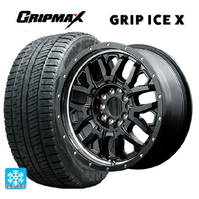 【6/22 20時〜 全品P5倍＆クーポン】215/50R17 95T XL グリップマックス グリップアイスX ブラックレター エムアイディー ナイトロパワー M27 グレネード セミグロスブラック＋リムヴァーティカルポリッシュ 17-7J 国産車用 スタッドレスタイヤホイール4本セット