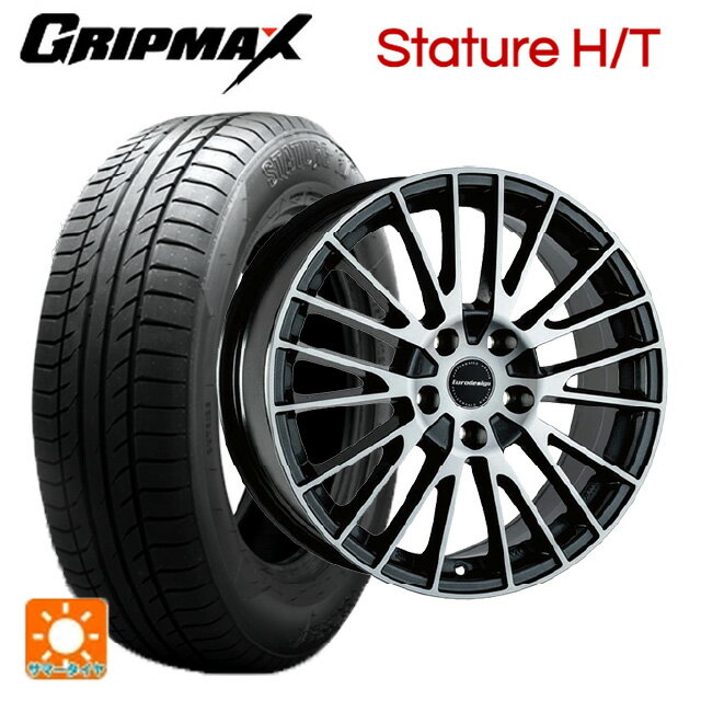 【6/15〜16限定 全品P5倍＆クーポン】ミニ ミニクロスオーバー(F60)用 225/50R18 99W XL グリップマックス スタチャーHT ブラックレター 阿部商会 ユーロデザイン カルヴァー ガンメタリック＋ポリッシュ 新品サマータイヤホイール 4本セット