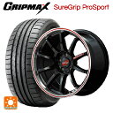 スバル レヴォーグ(VN系)用 245/40R18 97Y XL グリップマックス シュアグリップ プロスポーツ ブラックレター エムアイディー MIDレーシング R10 クリスタルブラック/リムポリッシュ+レッド 新品サマータイヤホイール 4本セット