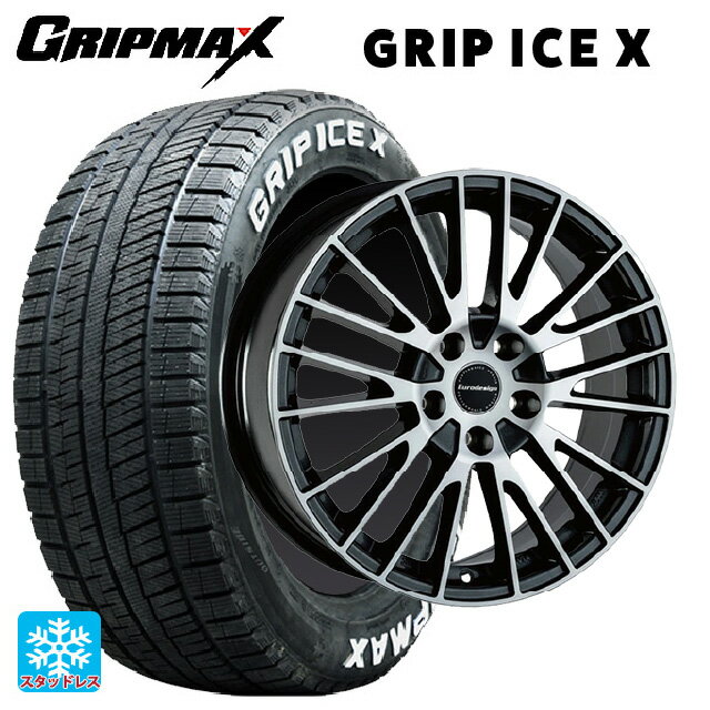 【6/11 1:59迄 全品ポイント5倍】ルノー カジャー(ABA-HEH5F)用 215/60R17 96T グリップマックス グリップアイスX ホワイトレター 阿部商会 ユーロデザイン カルヴァー ガンメタリック＋ポリッシュ 新品スタッドレスタイヤホイール 4本セット