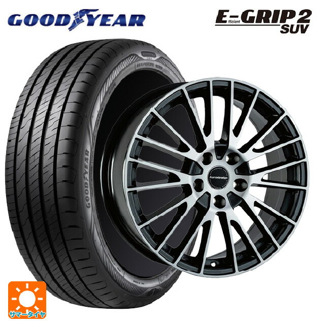 【6/15〜16限定 全品P5倍＆クーポン】ルノー キャプチャー(HJB系)用 215/65R16 98V グッドイヤー エフィシェントグリップ 2 SUV 阿部商会 ユーロデザイン カルヴァー ガンメタリック＋ポリッシュ 新品サマータイヤホイール 4本セット