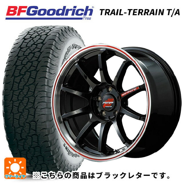 ミツビシ アウトランダーPHEV(5LA GNOW)用 235/60R18 107H XL BFグッドリッチ トレイルテレーン T/A ブラックレター 正規品 エムアイディー MIDレーシング R10 # クリスタルブラック/リムポリッシュ+レッド 新品サマータイヤホイール 4本セット