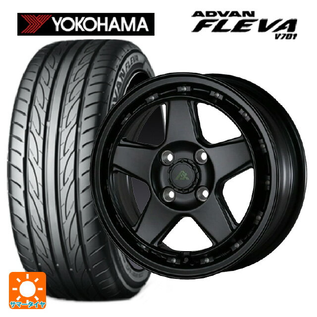 【6/22 20時〜 全品P5倍＆クーポン】195/55R15 85V ヨコハマ アドバン フレバ V701 正規品 ドゥオール フェニーチェ XC5 マットブラックミルド 15-6J 国産車用 サマータイヤホイール4本セット