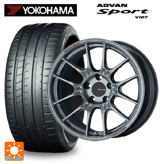 【6/22 20時〜 全品P5倍＆クーポン】225/35R19 88Y XL ヨコハマ アドバンスポーツ V107 正規品 エンケイ レーシング GTC02 ハイパーシルバー 19-8J 国産車用 サマータイヤホイール4本セット