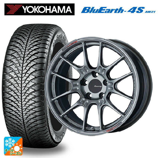 ホンダ ヴェゼル(RV系)用 225/50R18 99W XL ヨコハマ ブルーアース4S AW21 エンケイ レーシング GTC02 ハイパーシルバー 新品オールシーズンタイヤホイール 4本セット