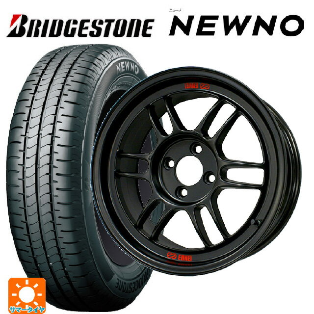 【6/22 20時〜 全品P5倍＆クーポン】175/55R15 77V ブリヂストン ニューノ 正規品 エンケイ レーシング RPF1 マットブラック 15-7J 国産車用 サマータイヤホイール4本セット