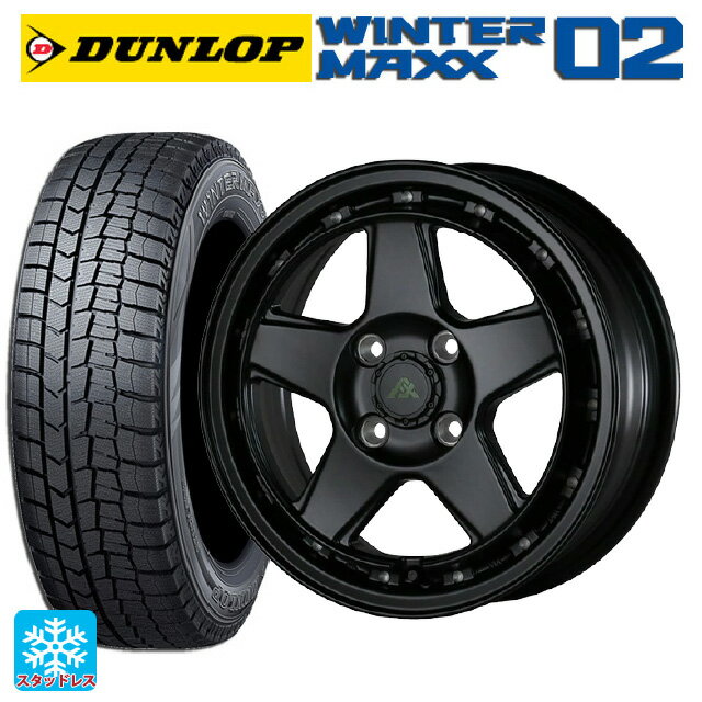 【6/15〜16限定 全品P5倍＆クーポン】185/70R14 88Q ダンロップ ウィンターマックス 02(WM02) ドゥオール フェニーチェ XC5 マットブラックミルド 14-5J 国産車用 スタッドレスタイヤホイール4本セット
