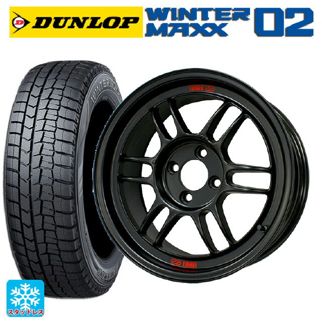 【6/11 1:59迄 全品ポイント5倍】225/50R18 95Q ダンロップ ウィンターマックス 02(WM02) エンケイ レーシング RPF1 マットブラック 18-7.5J 国産車用 スタッドレスタイヤホイール4本セット