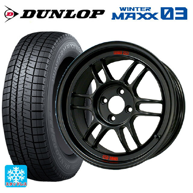 【6/22 20時〜 全品P5倍＆クーポン】175/55R15 77Q ダンロップ ウィンターマックス 03(WM03) エンケイ レーシング RPF1 マットブラック 15-7J 国産車用 スタッドレスタイヤホイール4本セット