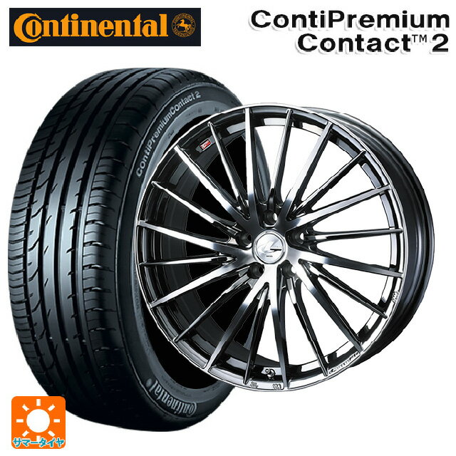 【6/20限定 全品P5倍＆クーポン】185/60R15 84H コンチネンタル コンチプレミアムコンタクト 2 正規品 ウェッズ レオニス FR ブラックメタルコートミラーカット 15-5.5J 国産車用 サマータイヤホイール4本セット