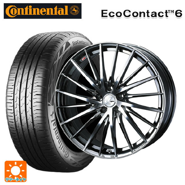 【6/15〜16限定 全品P5倍＆クーポン】185/60R15 88H XL コンチネンタル エココンタクト 6 正規品 ウェッズ レオニス FR ブラックメタルコートミラーカット 15-5.5J 国産車用 サマータイヤホイール4本セット