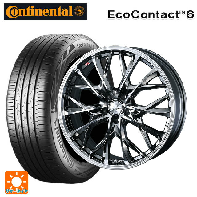【6/11 1:59迄 全品ポイント5倍】185/60R15 88H XL コンチネンタル エココンタクト 6 正規品 ウェッズ レオニス MV ブラックメタルコートミラーカット 15-5.5J 国産車用 サマータイヤホイール4本セット