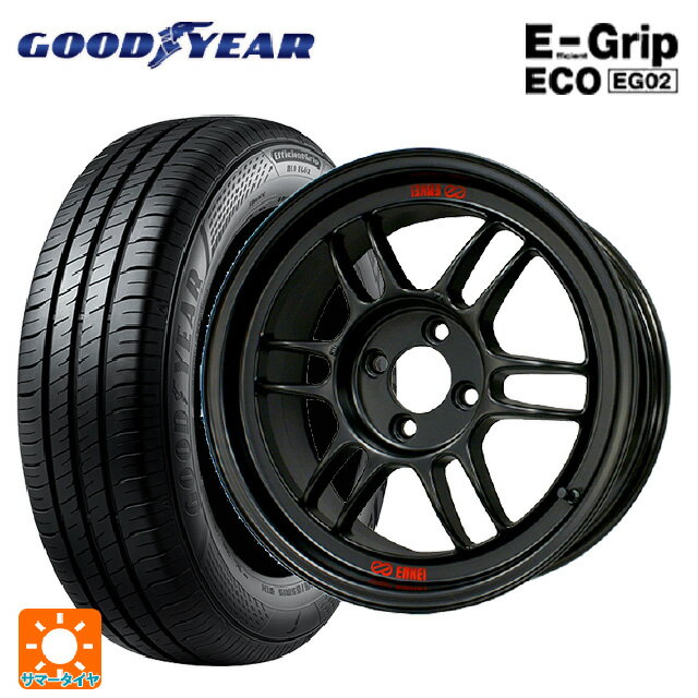 【6/22 20時〜 全品P5倍＆クーポン】175/55R15 77V グッドイヤー エフィシェントグリップ エコ EG02 # エンケイ レーシング RPF1 マットブラック 15-7J 国産車用 サマータイヤホイール4本セット