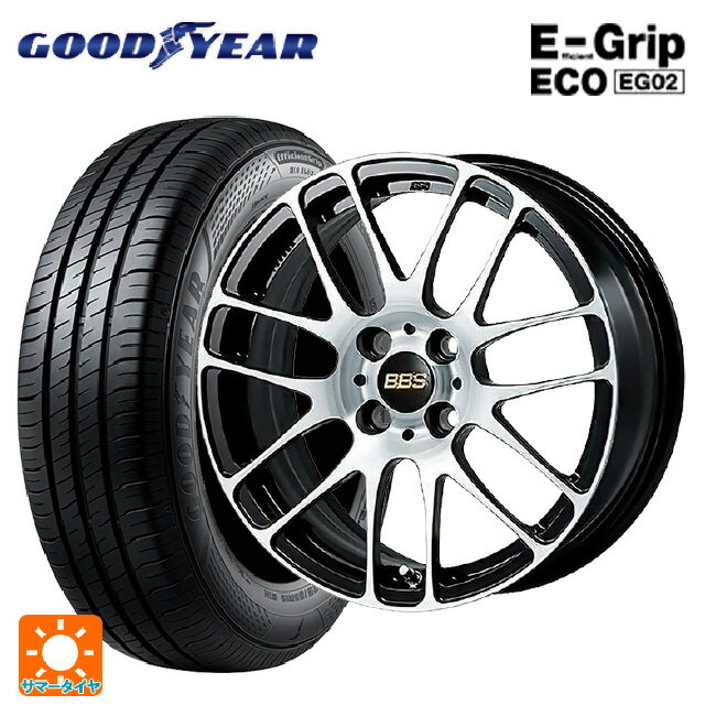 【6/22 20時〜 全品P5倍＆クーポン】175/55R15 77V グッドイヤー エフィシェントグリップ エコ EG02 # BBS RE-L2 BKD 15-5.5J 国産車用 サマータイヤホイール4本セット