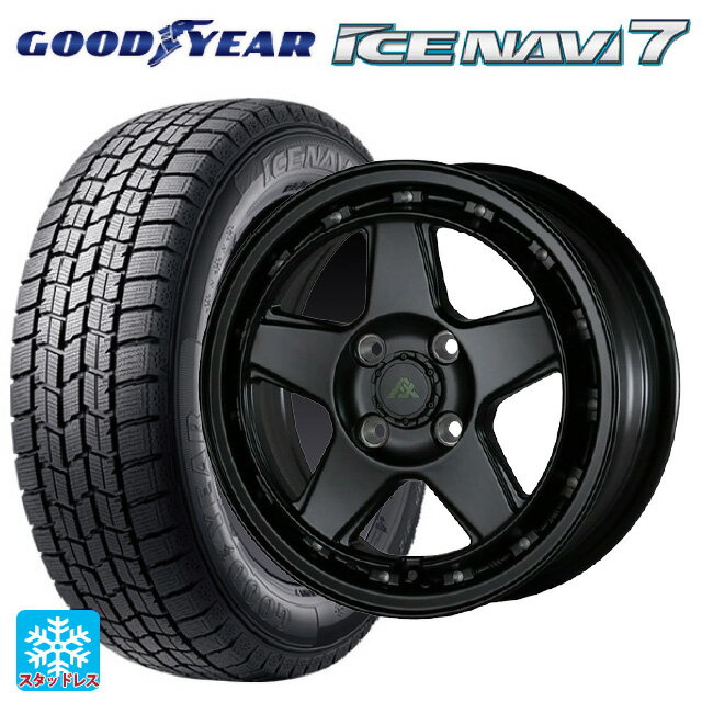 【6/15〜16限定 全品P5倍＆クーポン】185/70R14 88Q グッドイヤー アイスナビ7(数量限定) ドゥオール フェニーチェ XC5 マットブラックミルド 14-5J 国産車用 スタッドレスタイヤホイール4本セット