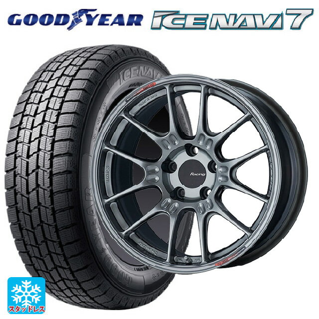 【3/15〜16 全品ポイント3倍】225/45R18 91Q グッドイヤー アイスナビ7(数量限定) # エンケイ レーシング GTC02 ハイパーシルバー 18-7.5J 国産車用 スタッドレスタイヤホイール4本セット