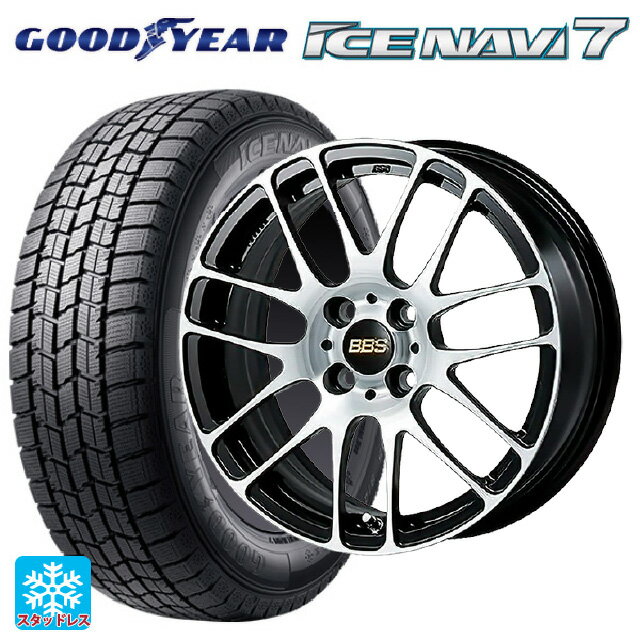 【6/15〜16限定 全品P5倍＆クーポン】195/60R16 89Q グッドイヤー アイスナビ7(数量限定) BBS RE-L2 BKD 16-6.5J 国産車用 スタッドレスタイヤホイール4本セット