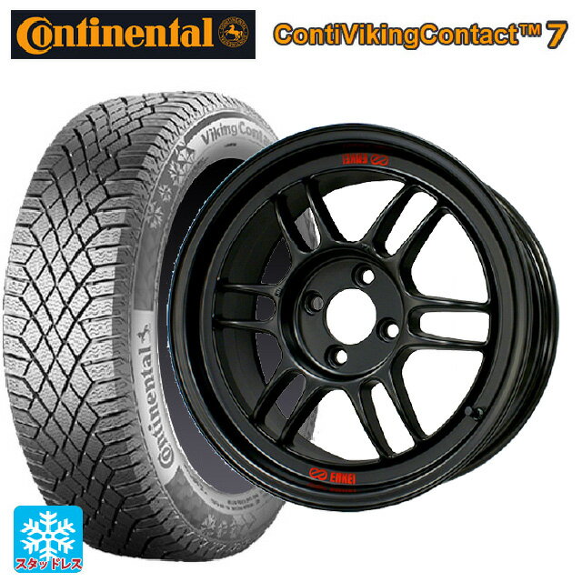 175/55R15 77T コンチネンタル コンチバイキングコンタクト7 正規品 エンケイ レーシング RPF1 # マットブラック 15-7J 国産車用 スタッドレスタイヤホイール4本セット