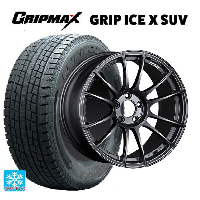 【6/11 1:59迄 全品ポイント5倍】225/55R18 102H XL グリップマックス グリップアイスX SUV ブラックレター タナベ SSR GT X04 ダークガンメタ 18-7.5J 国産車用 スタッドレスタイヤホイール4本セット