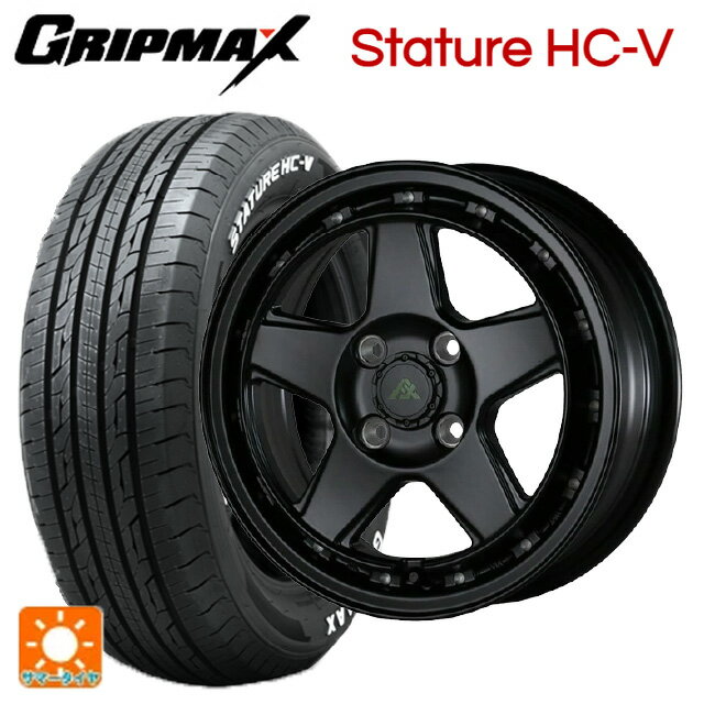 145/80R12 80/78Q グリップマックス スタチャーHCV ホワイトレター ドゥオール フェニーチェ XC5 マットブラックミルド 12-4J 国産車用 サマータイヤホイール4本セット