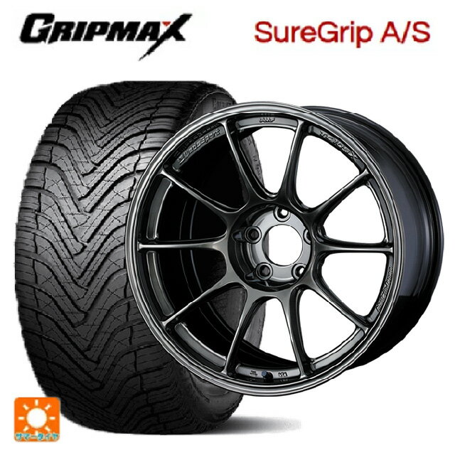 225/40R18 92W XL グリップマックス シュアグリップ A/S ブラックレター ウェッズ ウェッズスポーツ TC105X EJ-TITAN 18-8J 国産車用 オールシーズンタイヤホイール4本セット