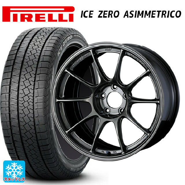 215/60R17 96H ピレリ アイスゼロ アシンメトリコ 正規品 ウェッズ ウェッズスポーツ TC105X EJ-TITAN 17-8J 国産車用 スタッドレスタイヤホイール4本セット