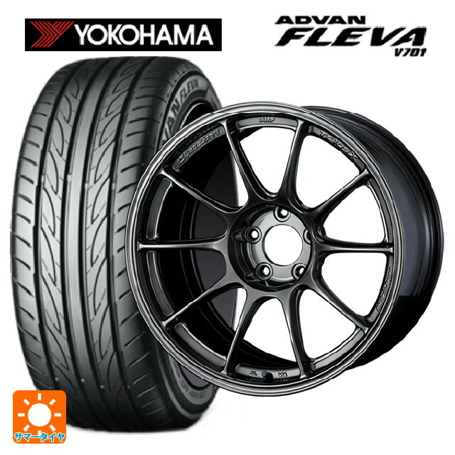 【6/15〜16限定 全品P5倍＆クーポン】215/45R18 93W XL ヨコハマ アドバン フレバ V701 正規品 # ウェッズ ウェッズスポーツ TC105X EJ-TITAN 18-8J 国産車用 サマータイヤホイール4本セット