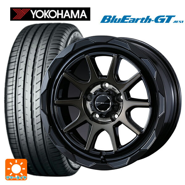 195/55R16 87V ヨコハマ ブルーアースGT AE51 ウェッズ マッドヴァンス06 ブラックポリッシュブロンズクリア 16-7J 国産車用 サマータイヤホイール4本セット