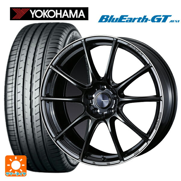 【3/15〜16 全品ポイント3倍】225/40R19 93W XL ヨコハマ ブルーアースGT AE51 ウェッズ ウェッズスポーツ SA25R METAL BLACK/F 19-8J 国産車用 サマータイヤホイール4本セット