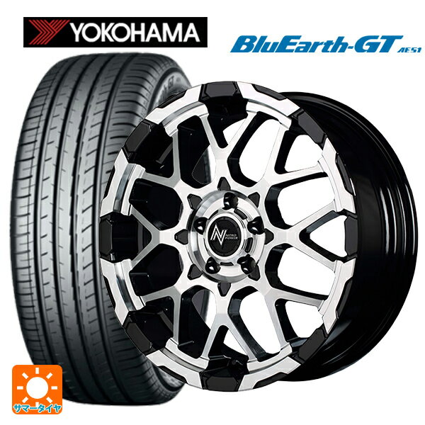 在庫有 ホンダ ステップワゴン(RP6~8)用 225/40R18 92W XL ヨコハマ ブルーアースGT AE51 # エムアイディー ナイトロパワー M28バレットエス ブラック/ミラーカット 新品サマータイヤホイール 4本セット