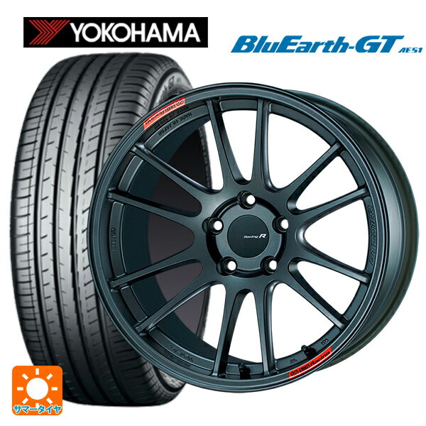 【6/22 20時〜 全品P5倍＆クーポン】225/45R18 95W XL ヨコハマ ブルーアースGT AE51 エンケイ レーシングレボリューション GTC01RR マットダークガンメタリック 18-7.5J 国産車用 サマータイヤホイール4本セット