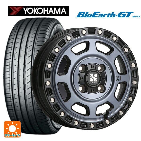 【6/11 1:59迄 全品ポイント5倍】165/55R15 75V ヨコハマ ブルーアースGT AE51 # エムエルジェイ エクストリームJ XJ07 Gloss Blk. M. Indigo 15-4.5J 国産車用 サマータイヤホイール4本セット