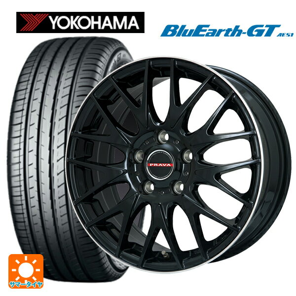【6/22 20時〜 全品P5倍＆クーポン】205/60R16 92V ヨコハマ ブルーアースGT AE51 ビックウェイ レイシーン プラバ 9M Jr2 GBK/リムP 16-6.5J 国産車用 サマータイヤホイール4本セット