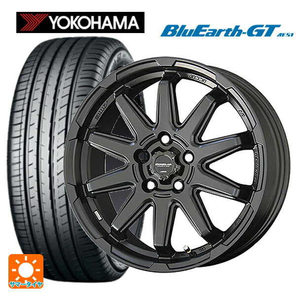 トヨタ プリウス(60系)用 2025年製 195/60R17 90V ヨコハマ ブルーアースGT AE51 共豊 サーキュラー C10S マットブラック 新品サマータイヤホイール 4本セット